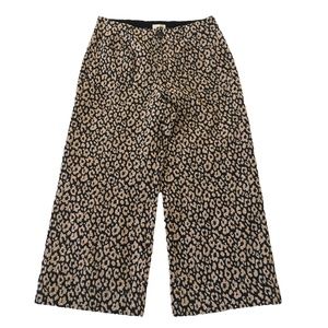 Anthropologie Leopard Print Wide Leg Pants - Black and Tan